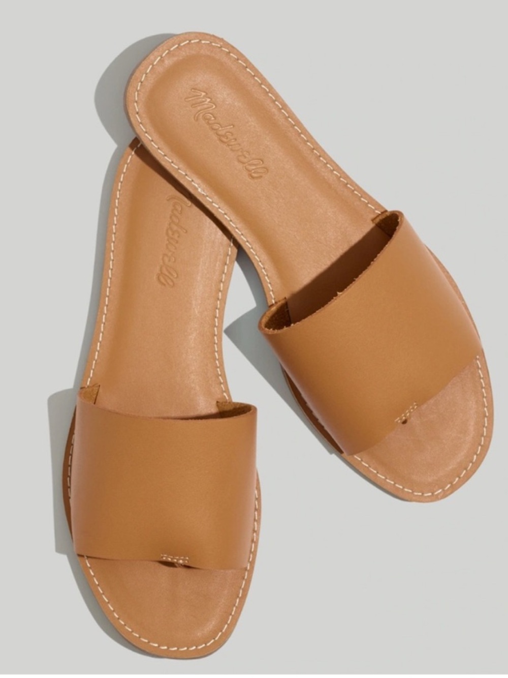 Madewell Boardwalk Post Slide Leather Sandals Size 10
